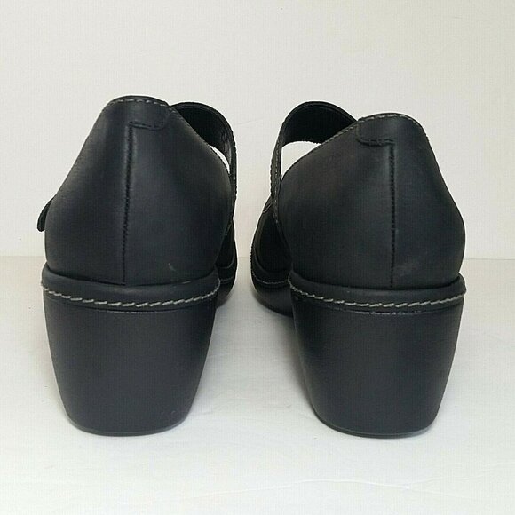 Ecco Mary Jane clogs black size 40 nubuck suede upper 2" heel 431926 - Picture 5 of 8